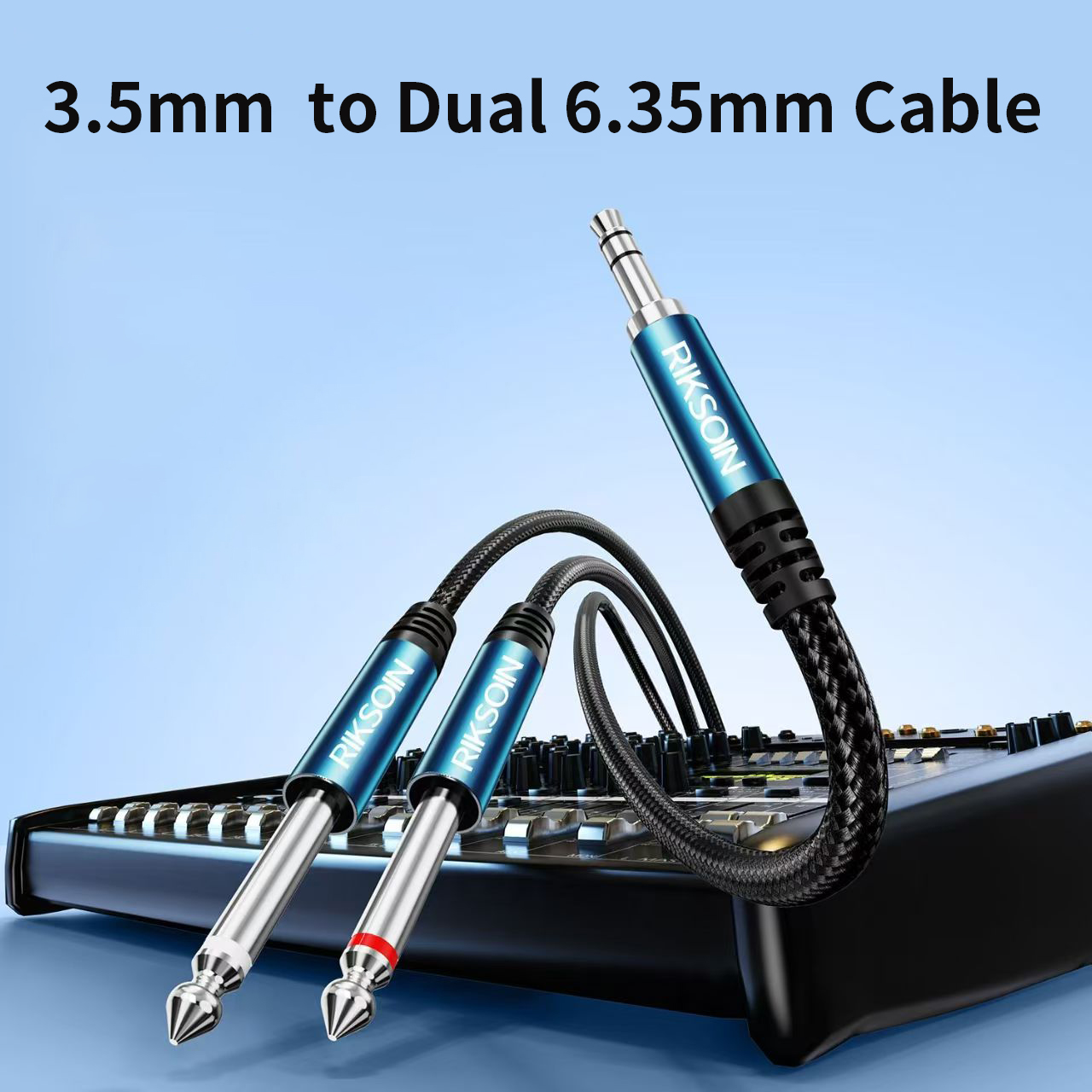Audio Splitter Y - 3.5mm TRS - Çift 6.35mm TS