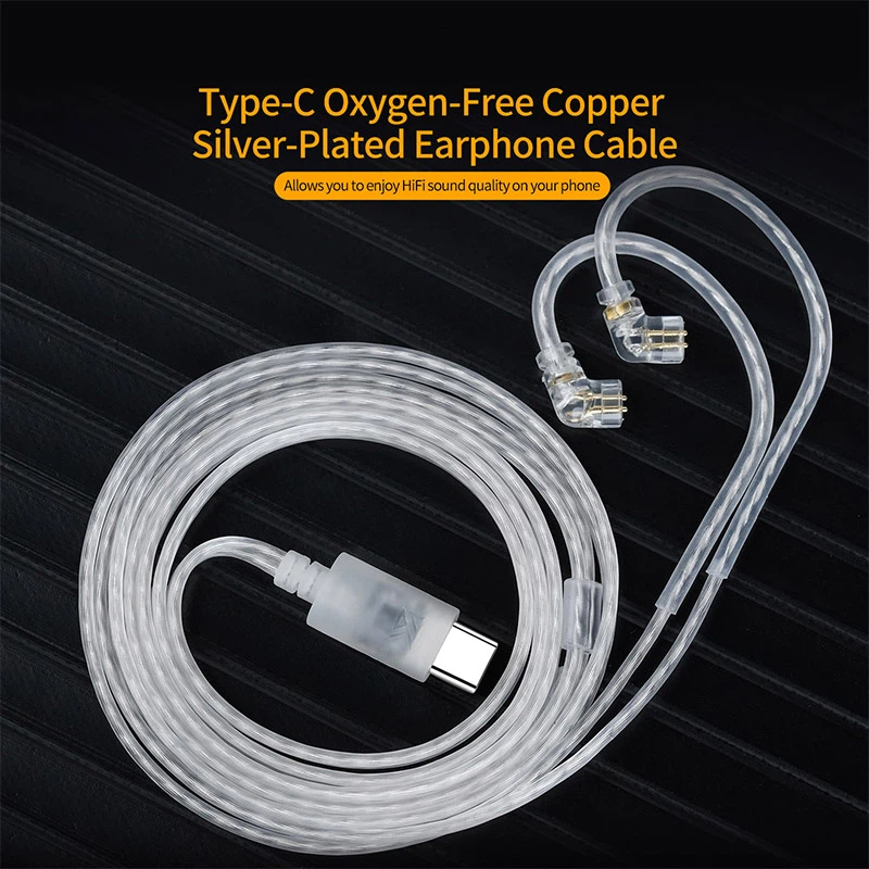 Wired Earphone Mic - KZ Kulaklık Kablosu OFC Gümüş Kaplama