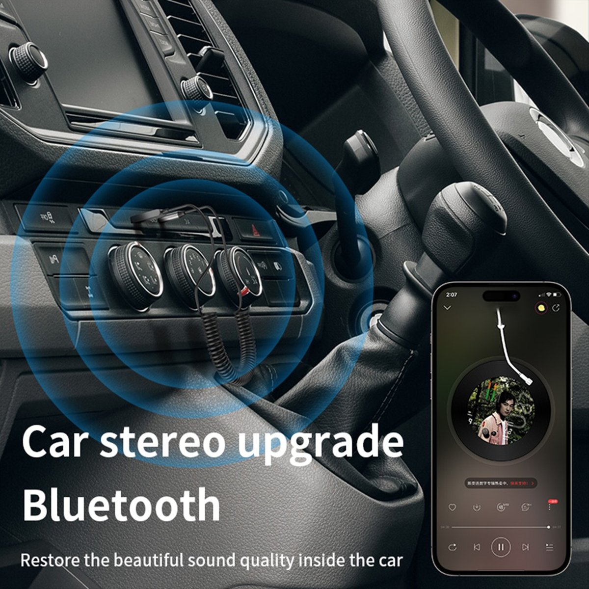 Bluetooth Adapter Receiver - A85P AUX Araç Bluetooth 5.4 Alıcısı