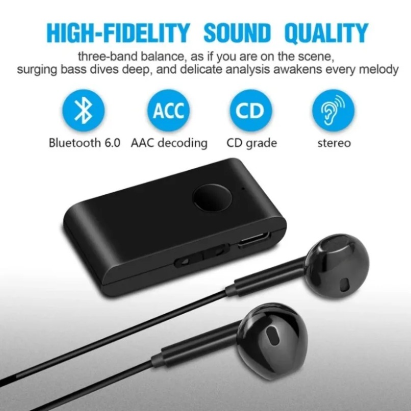 Bluetooth Adapter Receiver - Bluetooth 5.0 Ses Alıcısı, Kulak İçi